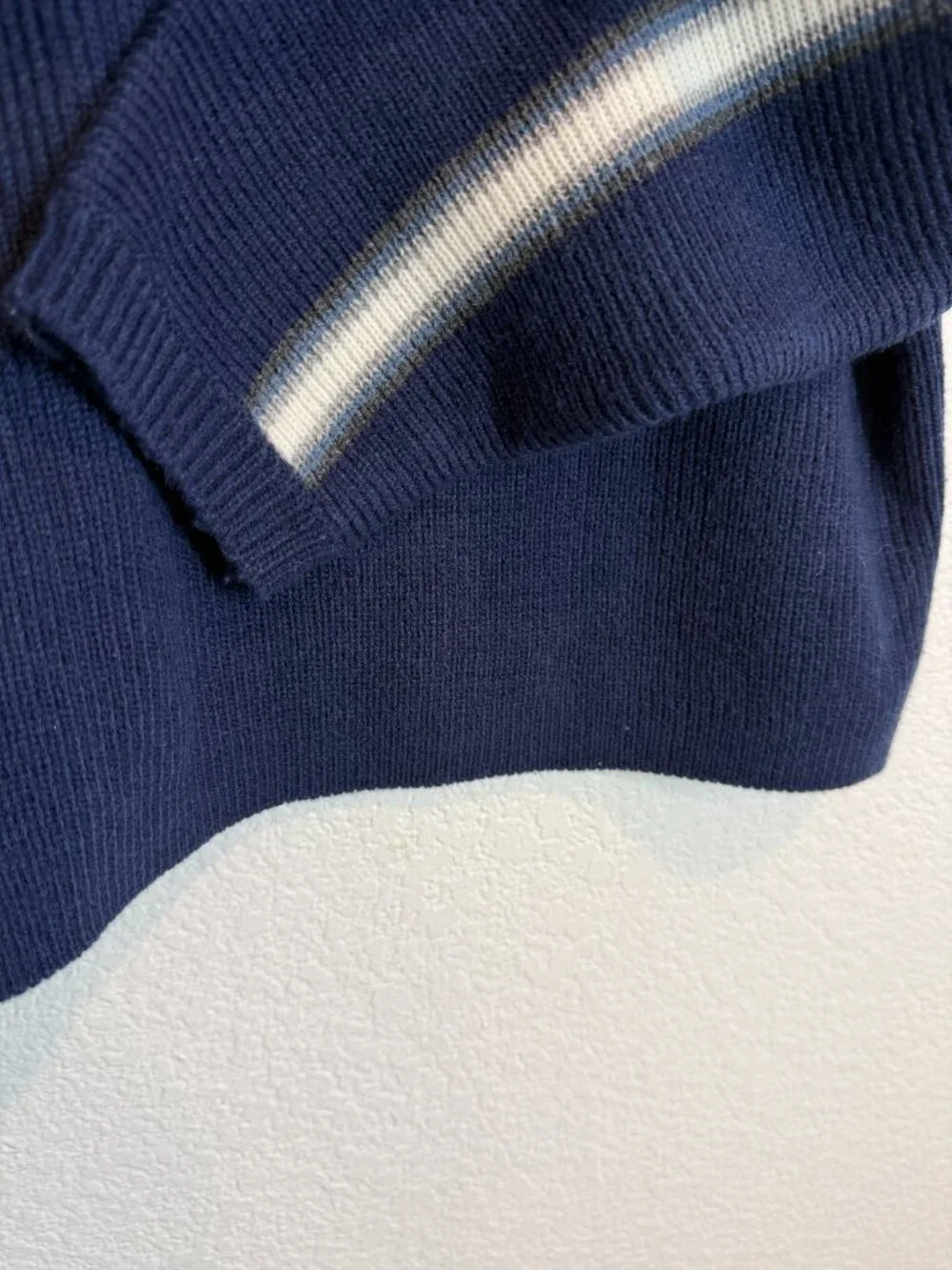 Vintage Arizona Crewneck Sweater XL Blue Striped Rib Knit Y2K Grunge Skater